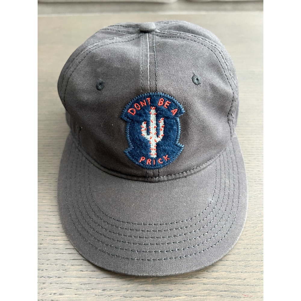 AMBSN California Don't Be A Prick Leather Strap Gray Hat Cap Canvas Hike Outdoor